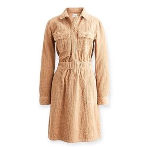 J.Crew Zip-front cinched dress in corduroy